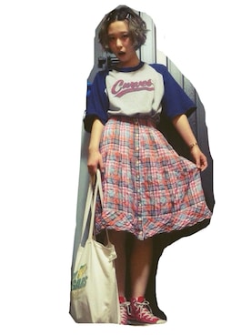 「コンバンース」｜「アイテム（その他）」を使った、ぴんきゅーさん（レディース・163cm）の夏コーディネート