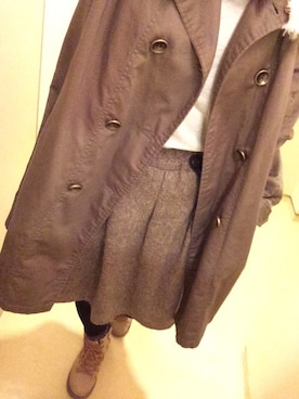 「B.L.U.E（ビーエルユーイー）のアイテム（モッズコート）」を使った、もか＊さん（レディース・158cm）の秋コーディネート