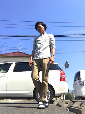 「Daniel Wellington（ダニエルウェリントン）の【Daniel Wellington】レザーバンド３６ＭＭ（アナログ腕時計）」を使った、335さん（メンズ・167cm）の夏コーディネート