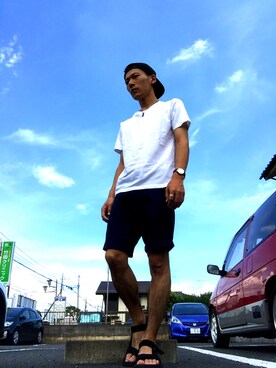 「Daniel Wellington（ダニエルウェリントン）の【Daniel Wellington】レザーバンド３６ＭＭ（アナログ腕時計）」を使った、335さん（メンズ・167cm）の夏コーディネート