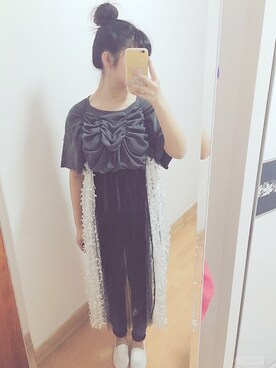 「アイテム（モカシン/デッキシューズ、ホワイト系）」を使った、Tcherryxxさん（レディース・163cm）の春コーディネート