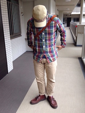 「アイテム（モカシン/デッキシューズ）」を使った、sarushinさん（メンズ・169cm・30代）の秋コーディネート