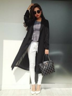 「RESEXXY（リゼクシー）のアイテム（その他アウター）」を使った、山本いさ奈さん（レディース・158cm）の秋コーディネート
