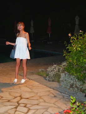 「RESEXXY（リゼクシー）のアイテム（トートバッグ）」を使った、山本いさ奈さん（レディース・158cm）の夏コーディネート