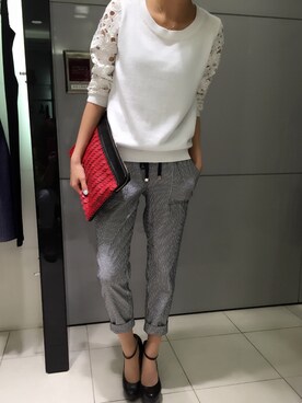 「VICKY（ビッキー）のアイテム（バッグ）」を使った、Yanagi Yumiさん（レディース・158cm）の春コーディネート