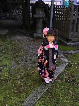 「被布」｜「アイテム（浴衣）」を使った、azyzgoさん（キッズ・90cm）の秋コーディネート