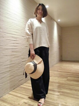 「Salon de la Trinite'/D'issy（サロン デュ ラ トリニーテ/ディッシー）のアイテム」を使った、Salon de la Trinite'新宿店スタッフさん（レディース・168cm）の春コーディネート