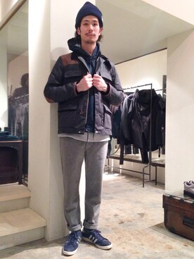 「ニット帽コーデ」｜「アイテム（その他アウター）」を使った、YutaItoさん（メンズ・180cm）の冬コーディネート