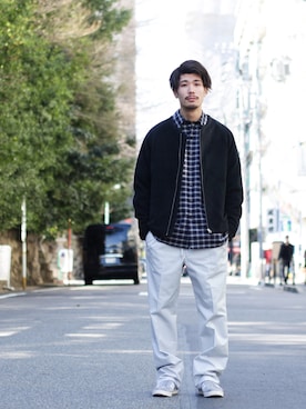 「bukht」｜「アイテム（ブルゾン）」を使った、YutaItoさん（メンズ・180cm）の冬コーディネート