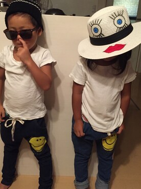 「GOTHAM（ゴッサム）のアイテム（パンツ）」を使った、pipittoさん（キッズ・110cm）の夏コーディネート