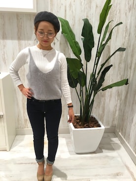 「SpRay（スプレイ）のアイテム（パンツ）」を使った、SpRay名古屋茶屋店さん（レディース・154cm）の秋コーディネート