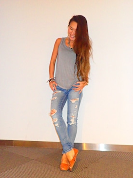 「アイテム（タンクトップ、グレー系）」を使った、seriさん（メンズ・152cm）の春コーディネート