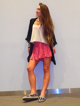 「アイテム（カーディガン/ボレロ）」を使った、seriさん（レディース・152cm）の春コーディネート