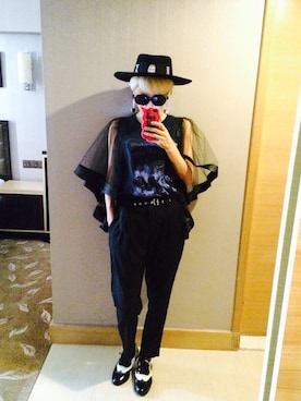 「UNIF（ユニフ）のアイテム（ハット）」を使った、中川友里 yurinakagawa   さん（レディース・163cm）の秋コーディネート
