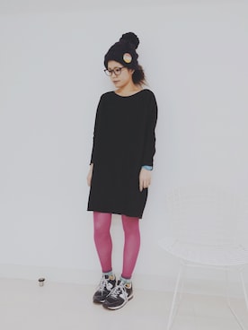 「ネイビー×ピンク」｜「アイテム（アナログ腕時計）」を使った、soranotoiroさん（レディース・160cm）の冬コーディネート