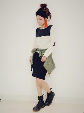 「A part by（アパートバイ）のアイテム（ブルゾン）」を使った、soranotoiroさん（レディース・160cm）の秋コーディネート