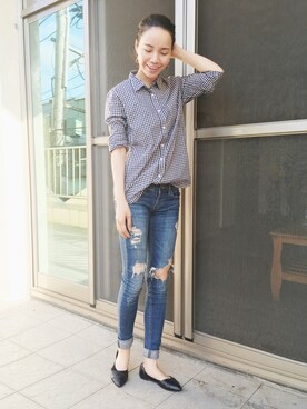 「JIMMY CHOO（ジミーチュウ）のアイテム（その他シューズ）」を使った、Joさん（レディース・160cm）の夏コーディネート