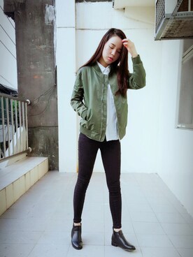 「IMAGE（イマージュ）のアイテム（ジャケット/アウター）」を使った、Joさん（レディース・160cm）の秋コーディネート