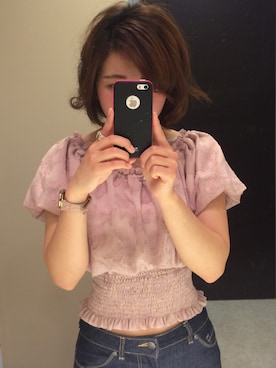 「LA BELLE ETUDE（ラベルエチュード）のアイテム（Tシャツ/カットソー）」を使った、あゆぽにゅさん（レディース・151cm）の春コーディネート