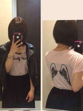 「アイテム（アナログ腕時計、ピンク系）」を使った、あゆぽにゅさん（レディース・151cm）の春コーディネート