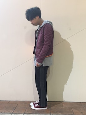 「エムエーワン」｜「アイテム（ブルゾン）」を使った、あんころもちさん（メンズ・174cm）の春コーディネート