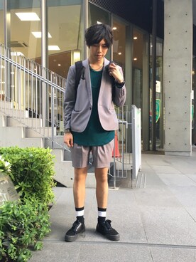 「あつぞこスニーカー」｜「アイテム（ジャケット/アウター）」を使った、あんころもちさん（メンズ・174cm）の春コーディネート