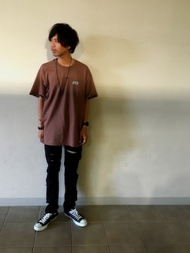 「LABRAT（ラブラット）のアイテム（パンツ）」を使った、あんころもちゃさん（メンズ・174cm）の夏コーディネート