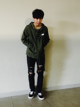 「LABRAT（ラブラット）のアイテム（パンツ）」を使った、あんころもちゃさん（メンズ・174cm）の秋コーディネート