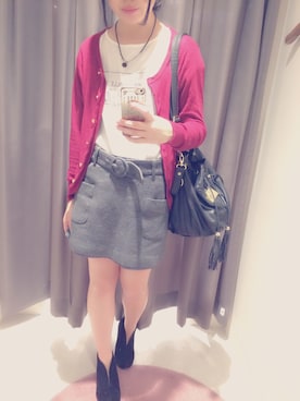 「巾着バッグ」｜「アイテム（ブーティ）」を使った、yuu ...♩#さん（レディース・163cm）の秋コーディネート