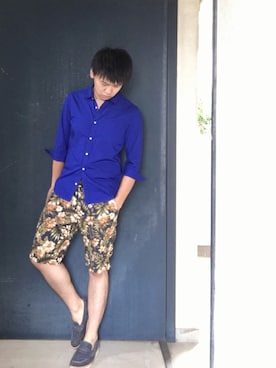 「MK MICHEL KLEIN HOMME （エムケーミッシェルクランオム）のアイテム（パンツ）」を使った、Takuya∞さん（メンズ・170cm）の夏コーディネート