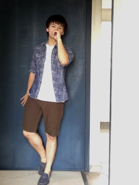 「アイテム（ドレスシューズ、ブルー系）」を使った、Takuya∞さん（メンズ・170cm）の秋コーディネート