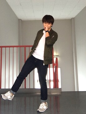 「アイテム（MA-1）」を使った、Takuya∞さん（メンズ・170cm・20代）の秋コーディネート