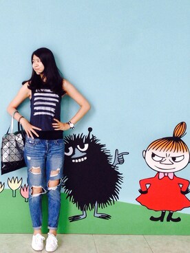 「Abercrombie&Fitch（アバークロンビーアンドフィッチ）のアイテム（その他トップス）」を使った、Debbie さん（レディース・166cm）の秋コーディネート