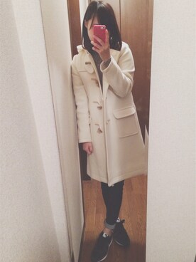 「A part by（アパートバイ）のアイテム（ダッフルコート）」を使った、Maimiさん（レディース・158cm）の冬コーディネート