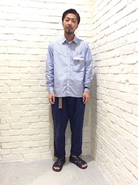 「MOUNTAIN RESEARCH（マウンテンリサーチ）のアイテム」を使った、ビームス 神戸さん（メンズ・167cm）の夏コーディネート