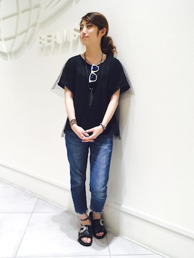 「アイテム（アンクレット）」を使った、ビームス 神戸さん（レディース・166cm）の夏コーディネート