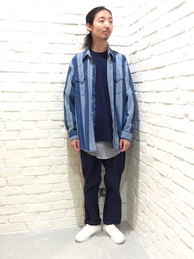 「BASISBROEK（バシスブルック）のアイテム（パンツ）」を使った、ビームス 神戸さん（メンズ・170cm）の夏コーディネート