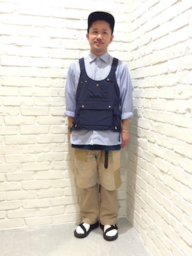 「アイテム（チノパンツ）」を使った、ビームス 神戸さん（メンズ・160cm・20代）の夏コーディネート