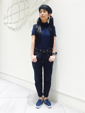 「Scye（サイ）のアイテム（パンツ）」を使った、ビームス 神戸さん（レディース・158cm）の夏コーディネート