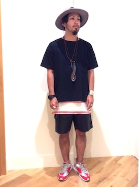 「アイテム（Tシャツ/カットソー）」を使った、ビームス 神戸さん（メンズ・176cm）の夏コーディネート