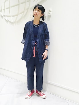 「INFIELDER DESIGN（インフィールダーデザイン）のアイテム」を使った、ビームス 神戸さん（レディース・158cm）の夏コーディネート