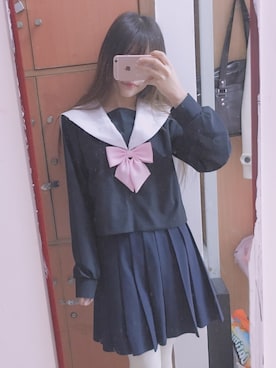 「アイテム（蝶ネクタイ、ピンク系）」を使った、Risaさん（レディース・156cm）の春コーディネート