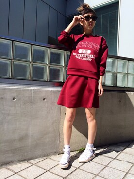 「サングラススタイル」｜「アイテム（スウェット）」を使った、embodytown'sさん（レディース・161cm）の春コーディネート