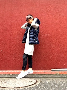 「アイテム（ダウンベスト、その他）」を使った、Suu★さん（レディース・158cm）の秋コーディネート