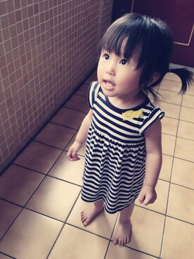 「Carter's（カーターズ）のアイテム（ワンピース）」を使った、Jessieさん（キッズ・90cm）の夏コーディネート