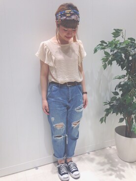 「CONVERSE（コンバース）のCONVERSE コンバース ジャック パーセル / JACK PURCEL（スニーカー）」を使った、momokoさん（レディース・151cm）の春コーディネート