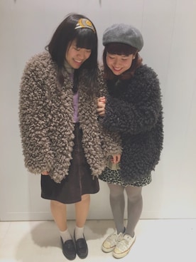 「ohotoro」｜「アイテム（帽子）」を使った、momokoさん（レディース・151cm）の冬コーディネート