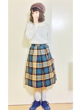「passage mignon/flaneur（パサージュミニョンフラヌール）のアイテム（ニットキャップ/ビーニー）」を使った、りなっぷ🌼さん（レディース・152cm）の冬コーディネート