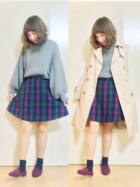 「NETSTAR（ネットスター）のアイテム（ニット/セーター）」を使った、りなっぷ🌼さん（レディース・152cm）の冬コーディネート