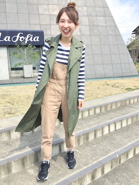 「SEVENDAYS=SUNDAY（セブンデイズサンデイ）のアイテム（ピーコート）」を使った、りなっぷ🌼さん（レディース・152cm）の春コーディネート
